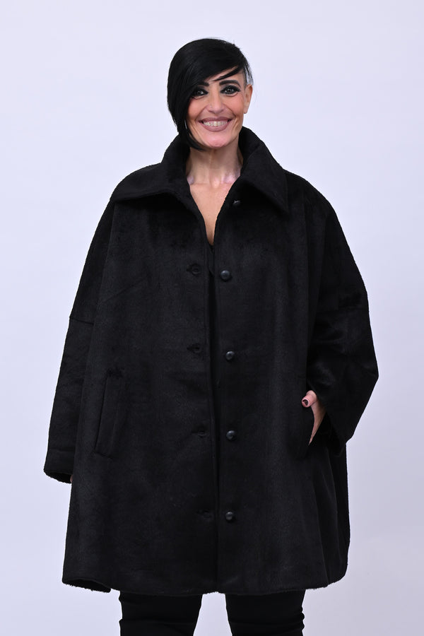 Cappotto over velure - Nero