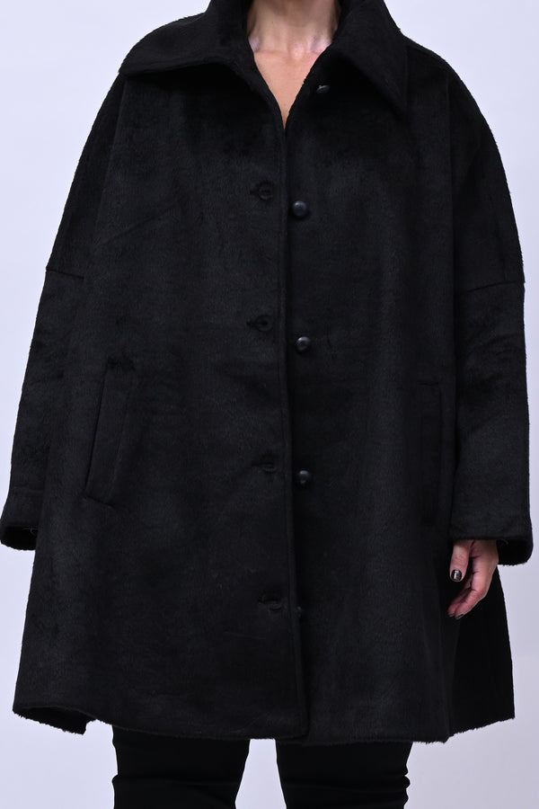 Cappotto over velure - Nero