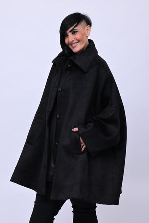 Cappotto over velure - Nero