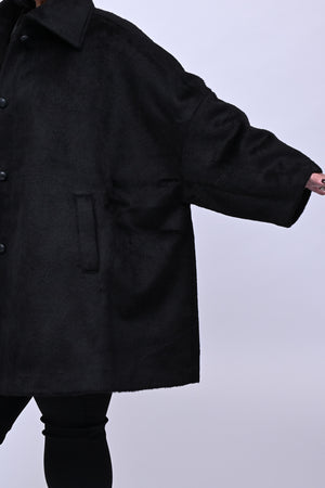 Cappotto over velure - Nero