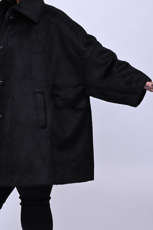 Cappotto over velure - Nero