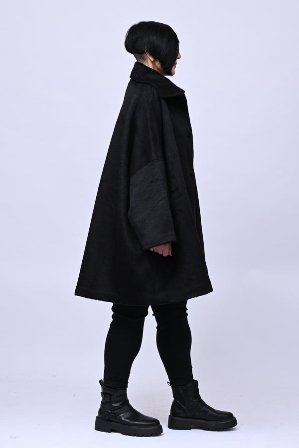 Cappotto over velure - Nero