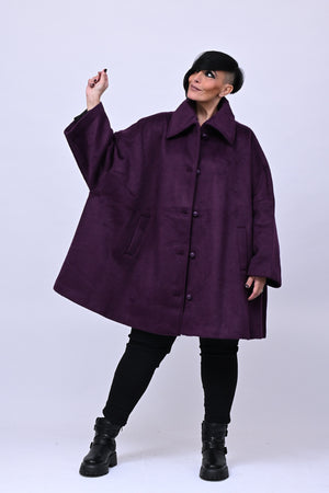 Cappotto over velure - Prugna