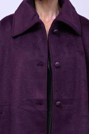 Cappotto over velure - Prugna