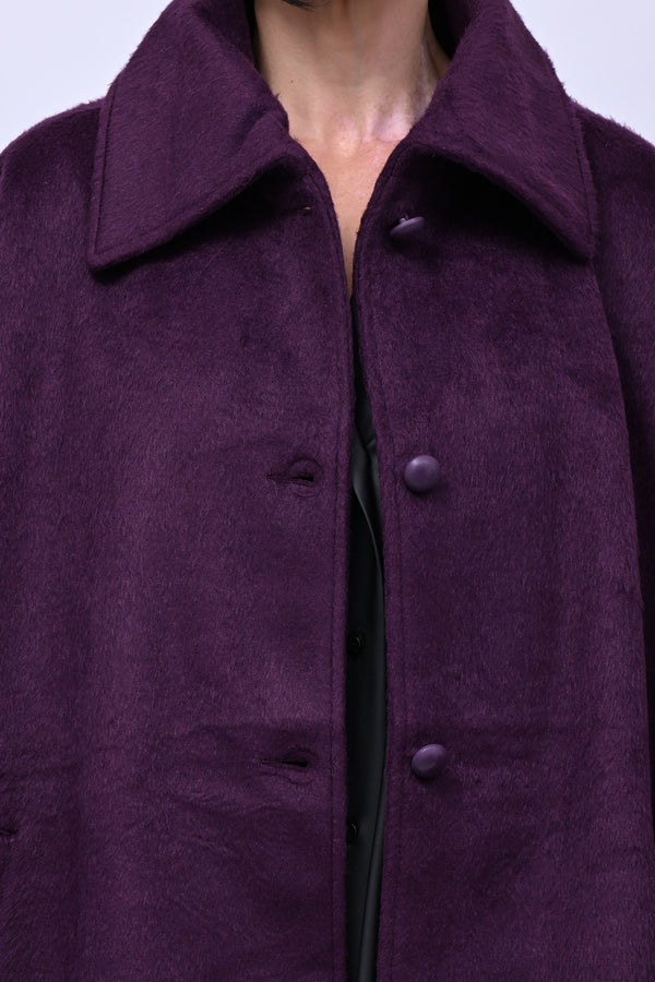 Cappotto over velure - Prugna