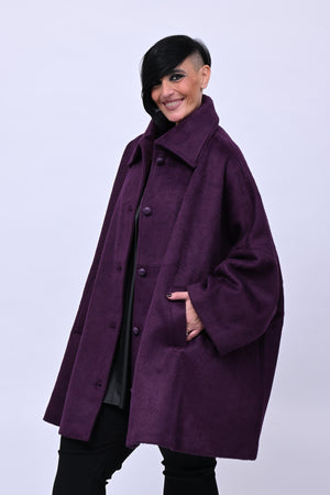 Cappotto over velure - Prugna