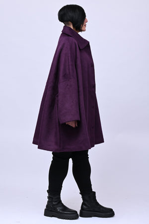 Cappotto over velure - Prugna