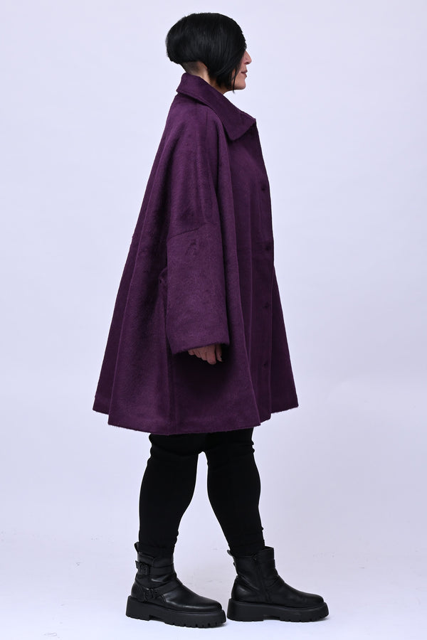 Cappotto over velure - Prugna