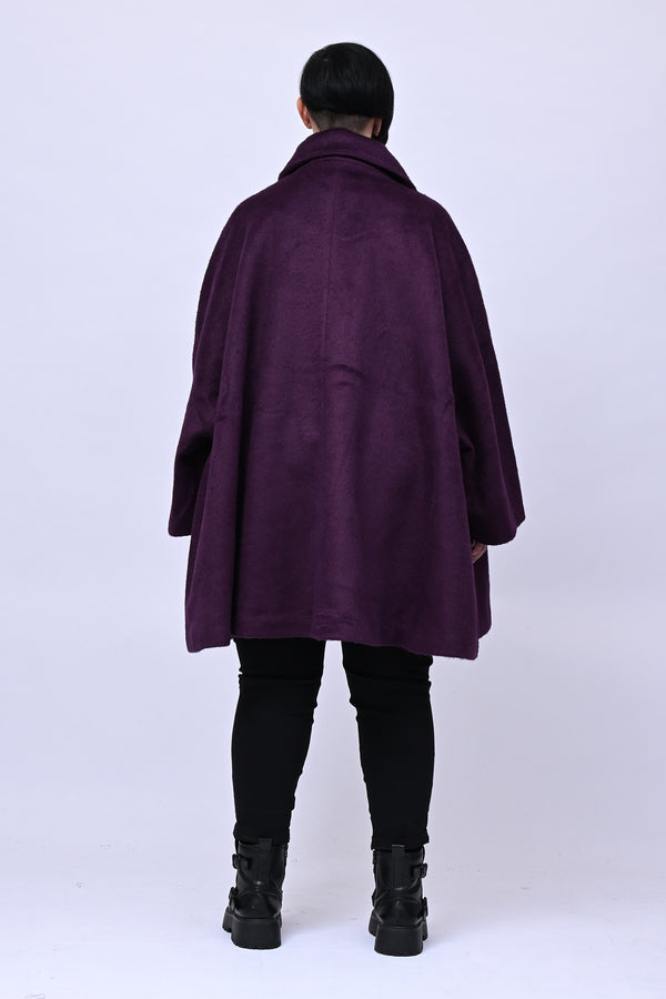 Cappotto over velure - Prugna