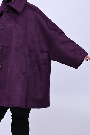 Cappotto over velure - Prugna