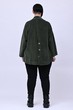 Giacca stondata velluto - Verde militare