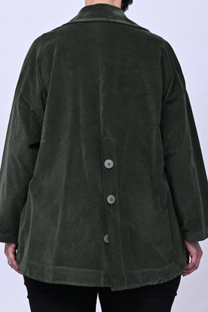 Giacca stondata velluto - Verde militare