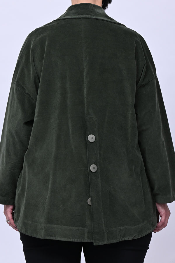 Giacca stondata velluto - Verde militare