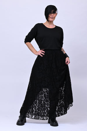 Gonna lunga pizzo - Nero