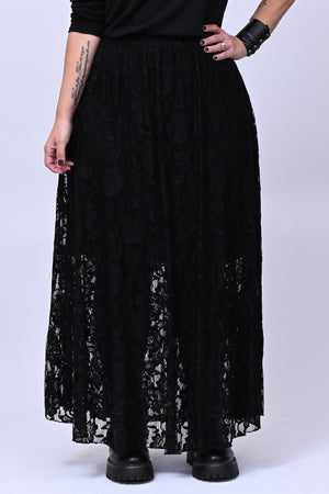 Gonna lunga pizzo - Nero