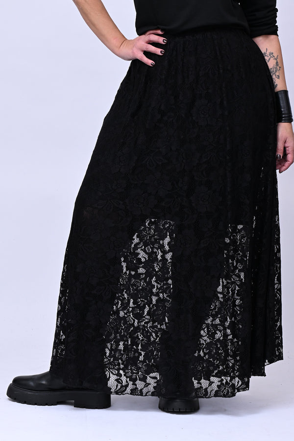 Gonna lunga pizzo - Nero