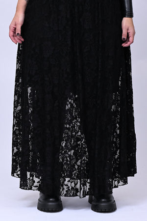 Gonna lunga pizzo - Nero