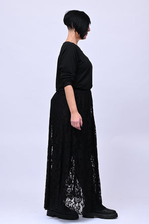 Gonna lunga pizzo - Nero