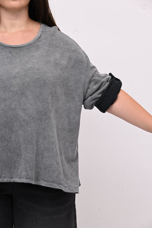 Maglia scatoletta over maltinta - Grigio