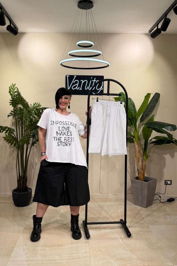 Gonna pantalone bermuda - Bianco