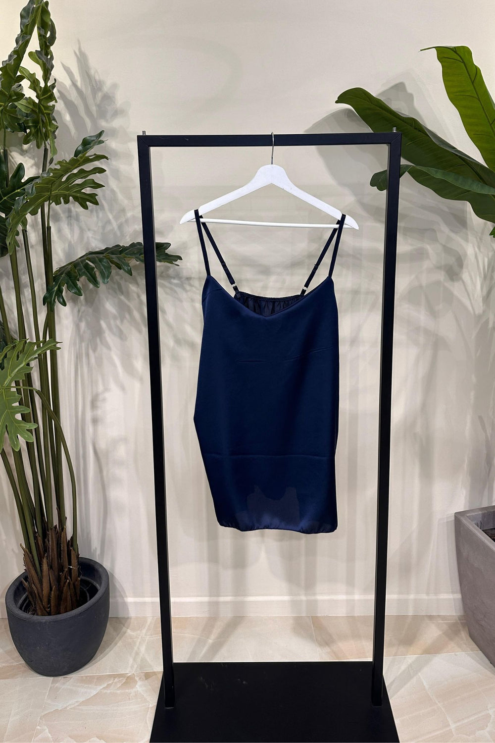 Top raso bretella - Blu