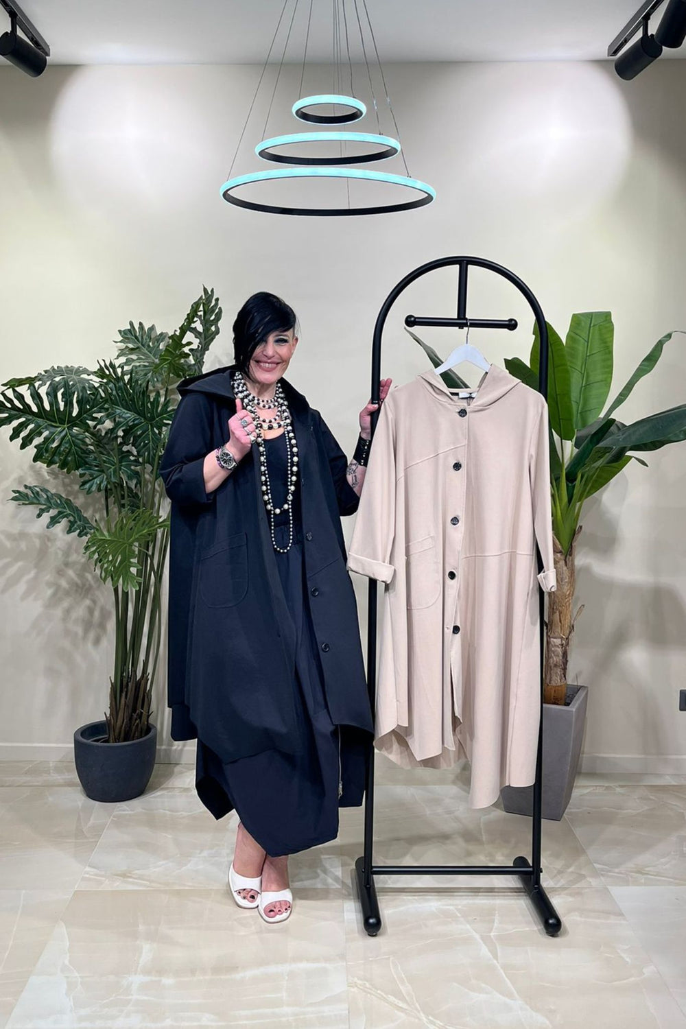Cappotto punto milano cappuccio - Beige