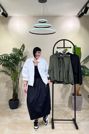 Giacca incerata elastico - Nero