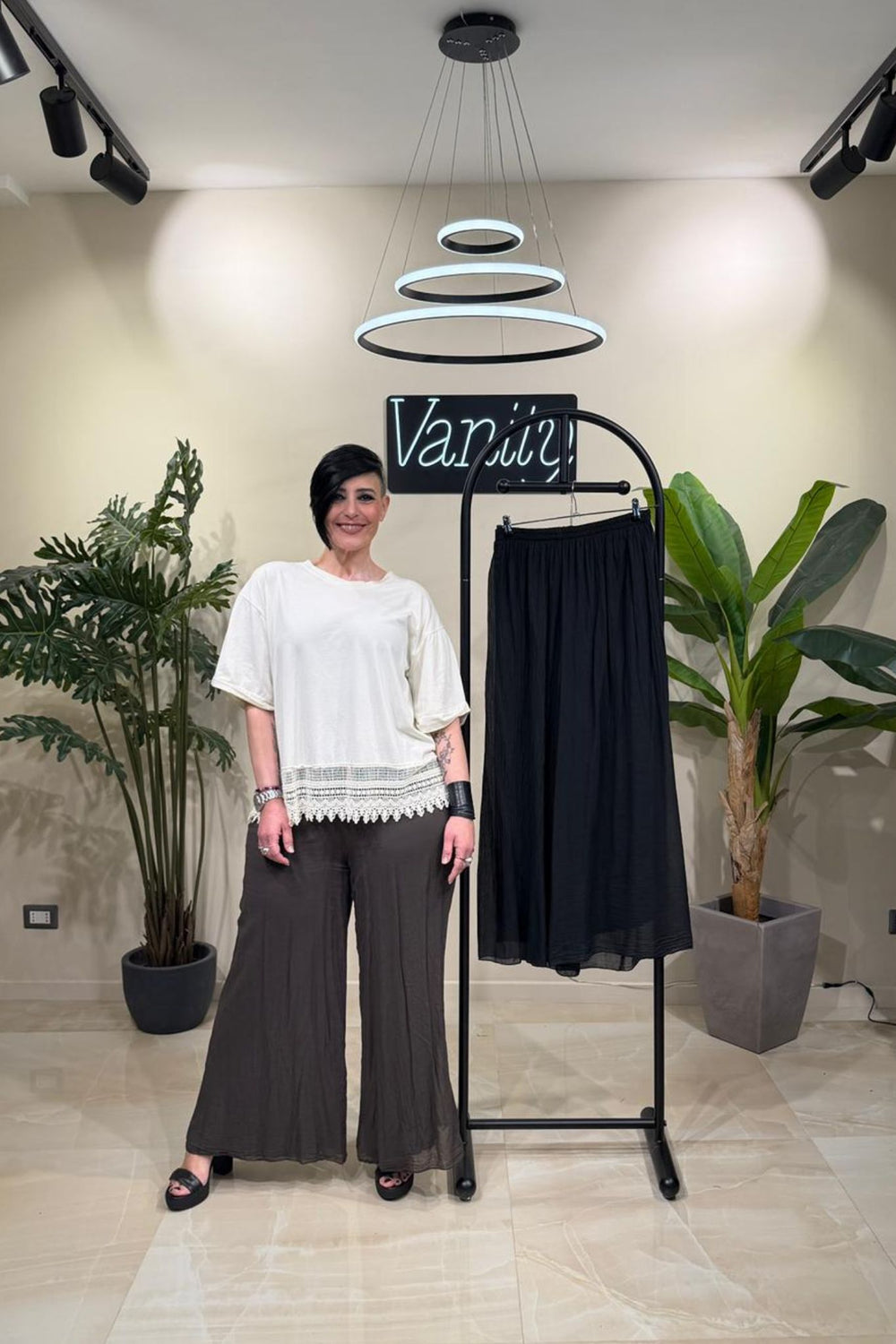 Pantalone tunisia garzato - Moro