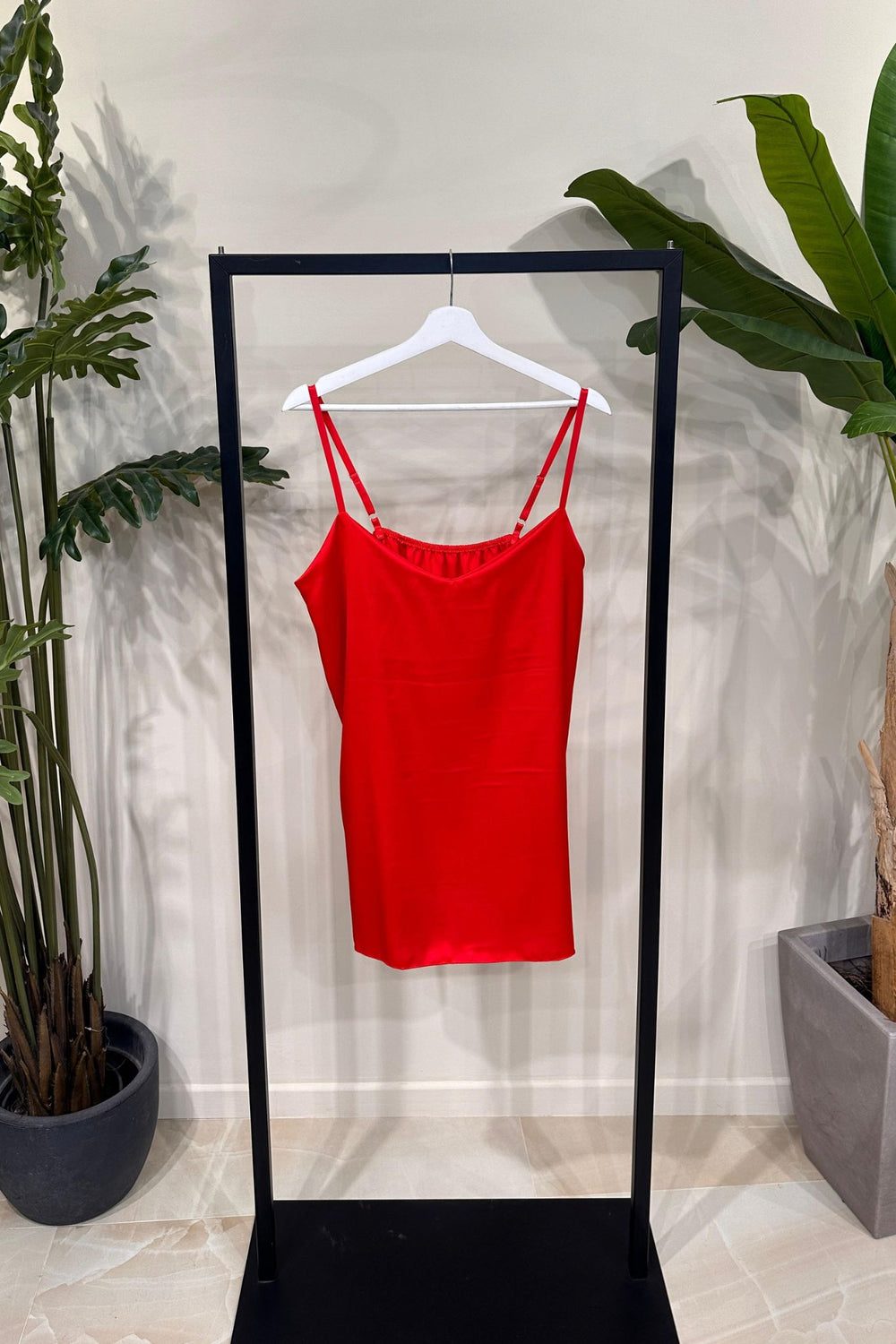 Top raso bretella - Rosso