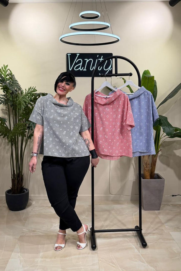 Blusa vicky fiori - Nero