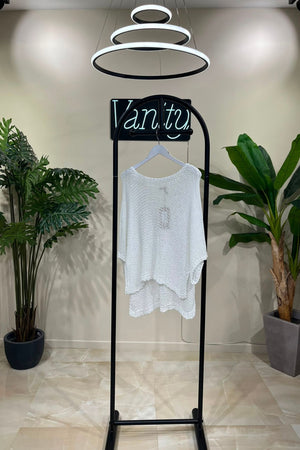 Maglia filo spacchi - Bianco