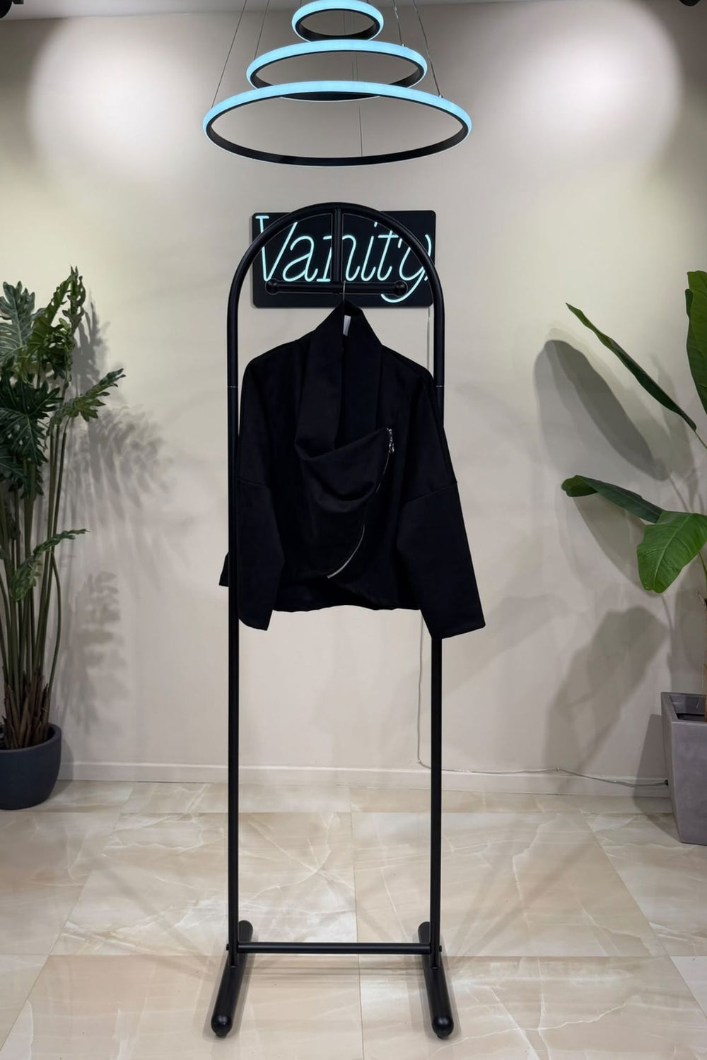 Giacca asimmetrica zip dainetto - Nero
