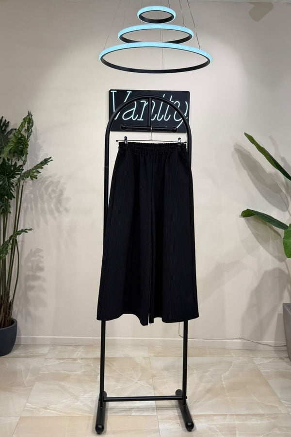 Pantalone palazzo gessato - Nero