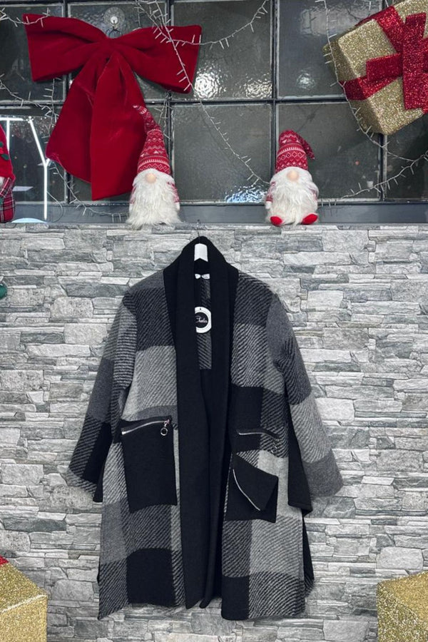 Cappotto tasche zip - Grigio