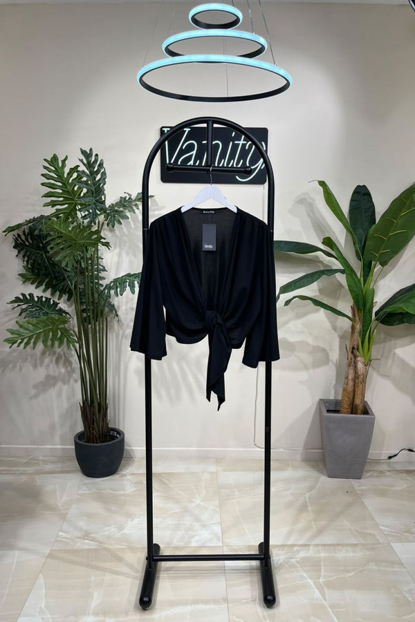 Coprispalle incrocio jersey - Nero