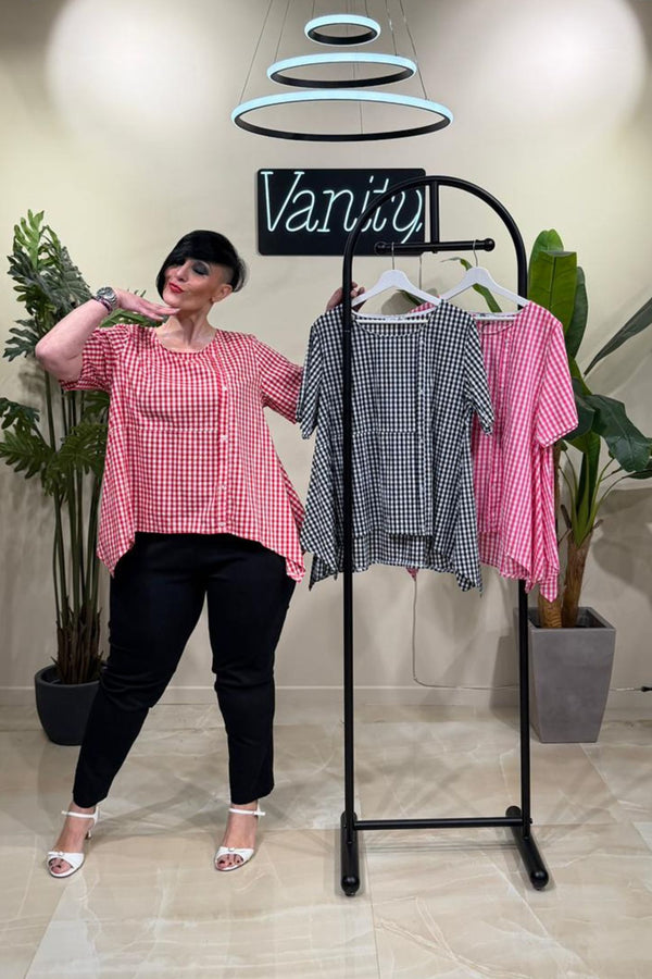 Blusa vicky bottoni - Nero