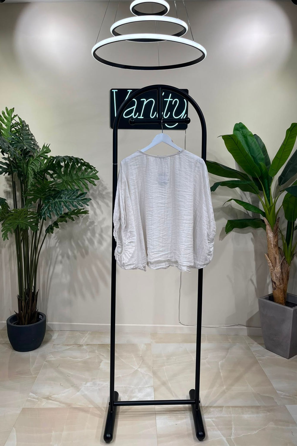 Blusa garza gessata - Nude