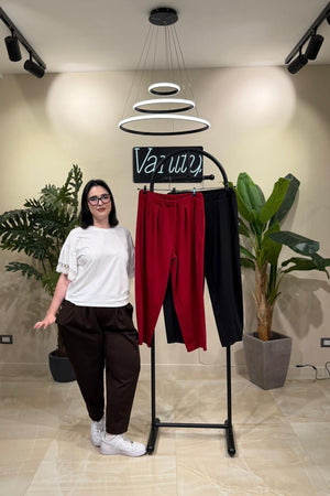 Pantalone carota punto Milano - Nero