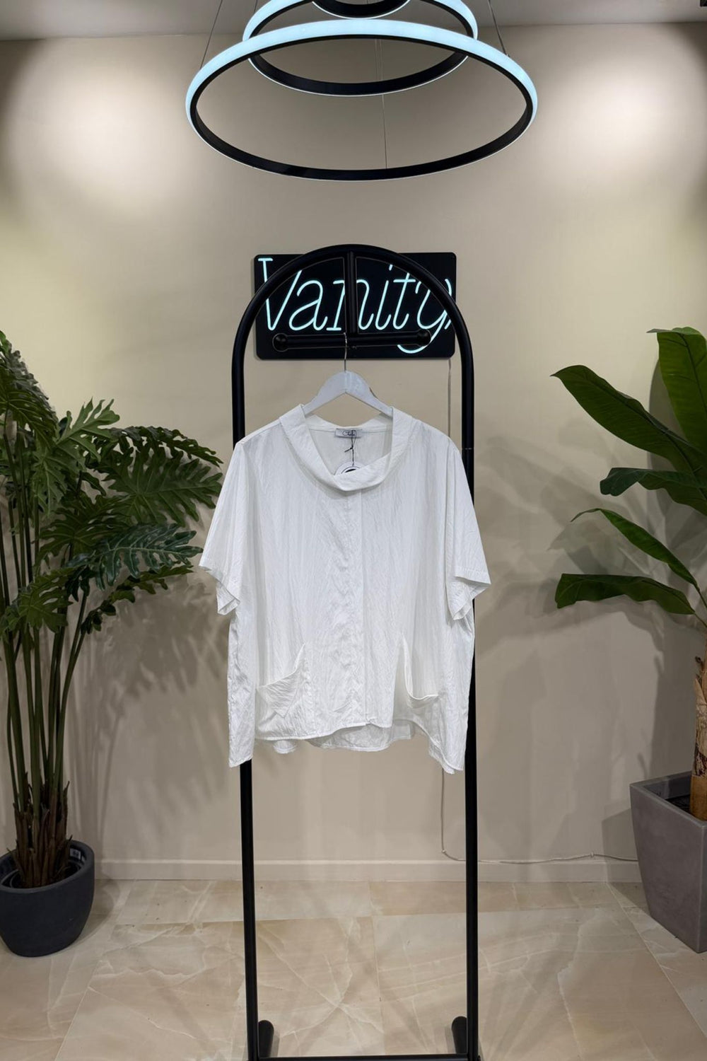 Blusa tasche risvolto - Bianco