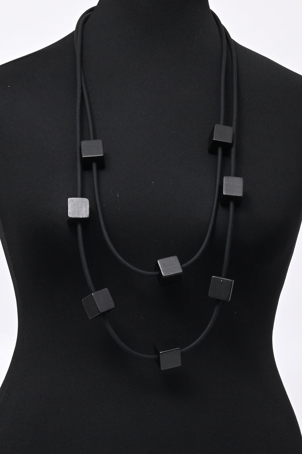 Collana neoprene cubi - Nero