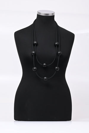 Collana neoprene sfere - Nero