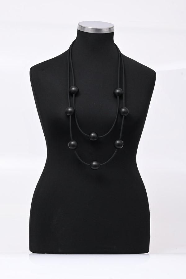 Collana neoprene sfere - Nero