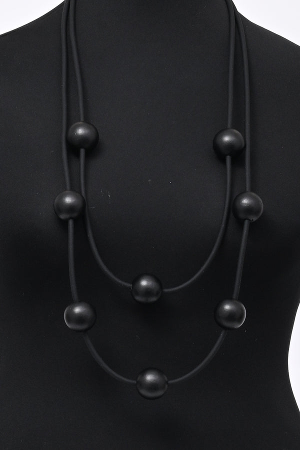 Collana neoprene sfere - Nero