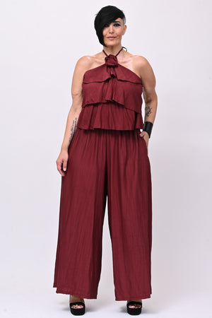 Jumpsuit rouches fiore - Vino