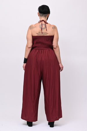 Jumpsuit rouches fiore - Vino