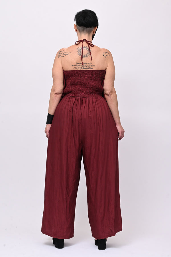 Jumpsuit rouches fiore - Vino