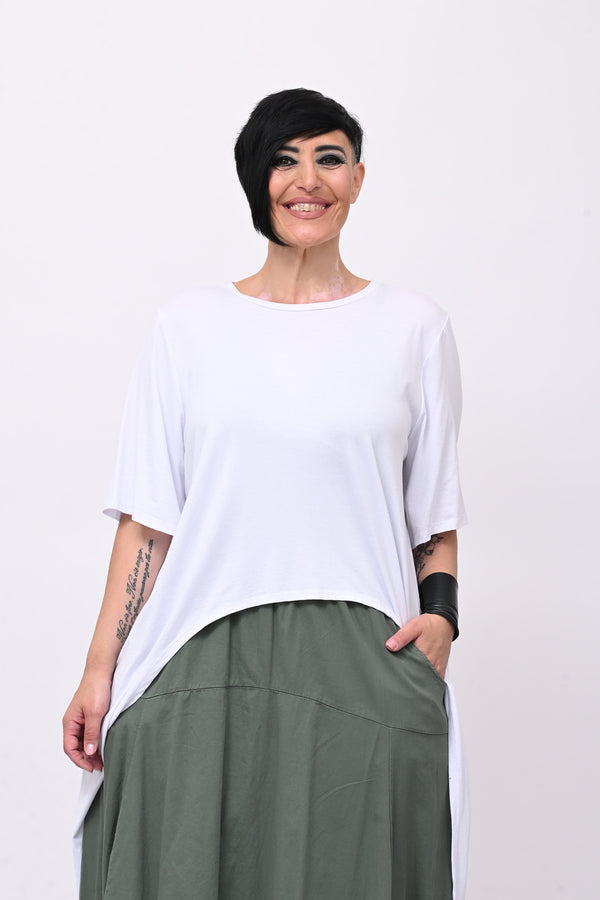 Maglia mezza manica coda - Bianco