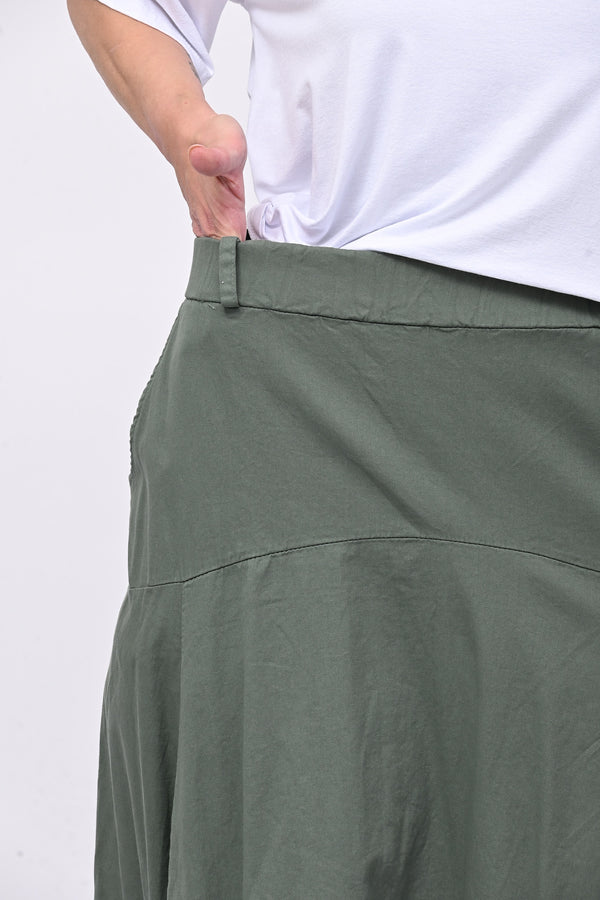 Gonna cotone ovetto - Verde militare