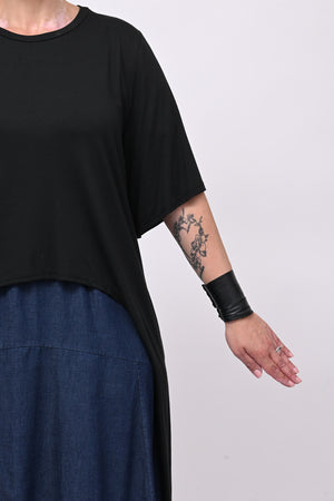 Maglia mezza manica coda - Nero