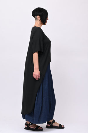 Maglia mezza manica coda - Nero